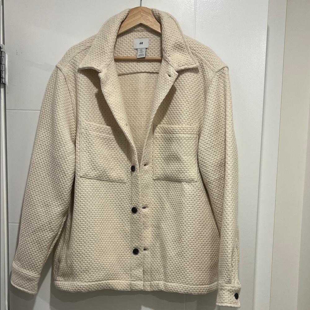 H&M Beige Waffle Knit Men's Jacket
